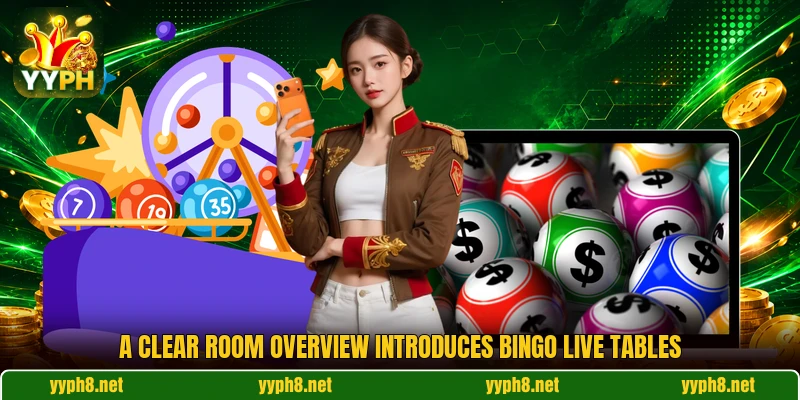 A clear room overview introduces Bingo Live tables A clear room overview introduces Bingo Live tables