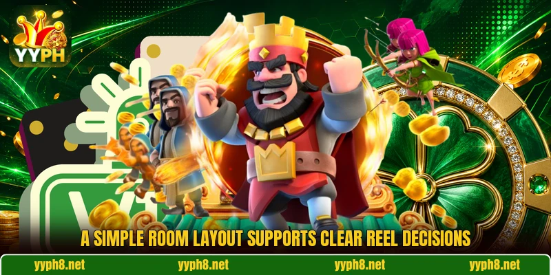 A simple room layout supports clear reel decisions A simple room layout supports clear reel decisions