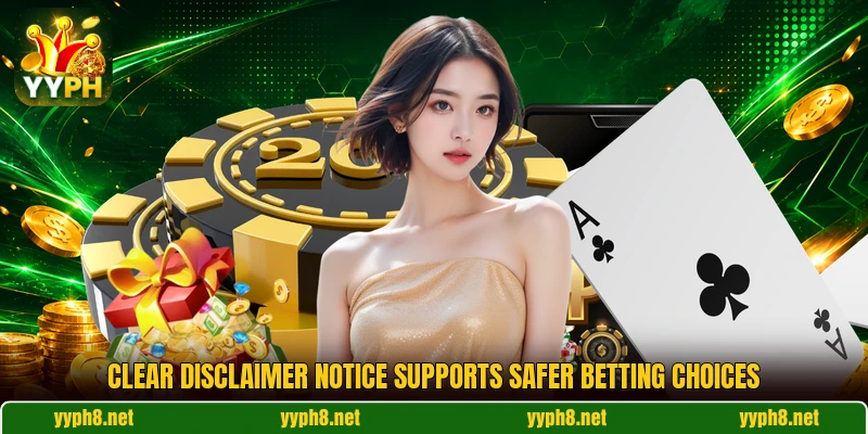 Clear disclaimer notice supports safer betting choices