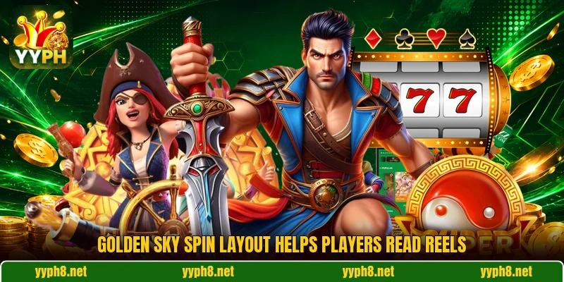 Golden Sky Spin layout helps players read reels
