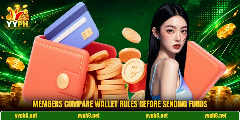 Members compare wallet rules before sending funds Members compare wallet rules before sending funds