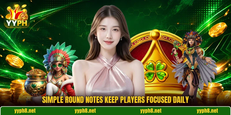 Simple round notes keep players focused daily