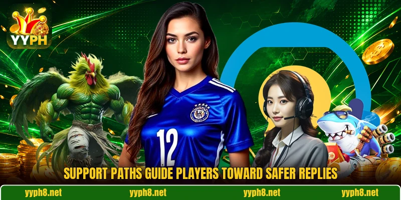 Support paths guide players toward safer replies Support paths guide players toward safer replies