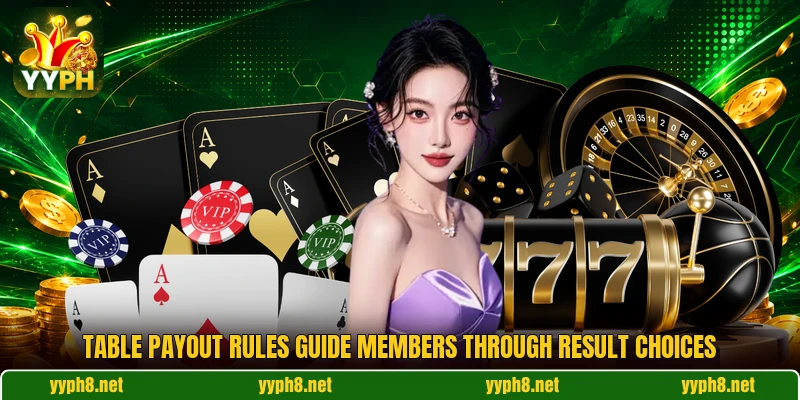 Table payout rules guide members through result choices Table payout rules guide members through result choices
